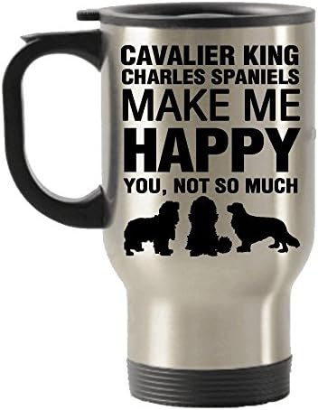 Кавалер Кинг Чарлз Spaniels ме Правят Щастлив Пътни Изолирани Чаши От Неръждаема Стомана, Чаша