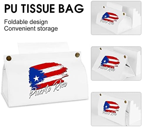 Vintage флаг Пуерто Рико тъкан капака на кутията с модерна изкуствена кожа кърпички тъкани куб титуляр за баня авто нощ офис
