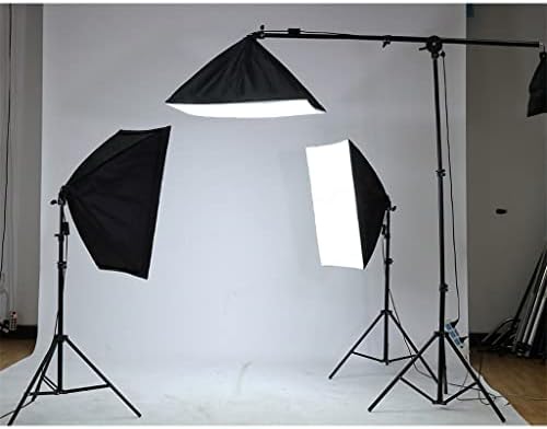 Комплект осветление за фотография ZLXDP, Състоящ Муслиновый Фон за Снимки 2x2 м, Софтбокс, Ремонти стойка и Портативен чанта