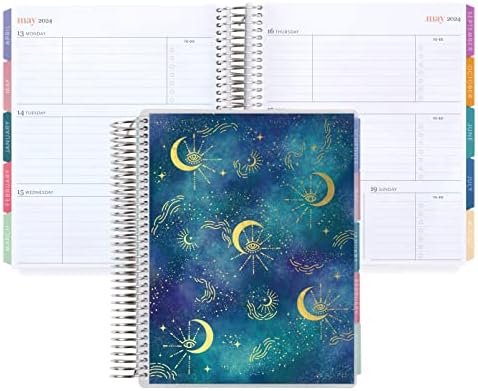Комплект за академични планиране Crescent Cosmos - Колоритен учебен планер на Cosmos, размер 7 x 9 инча (август 2023 - юли 2024), 6 Опаковки Цветни гелевых дръжки, метални полагане на I