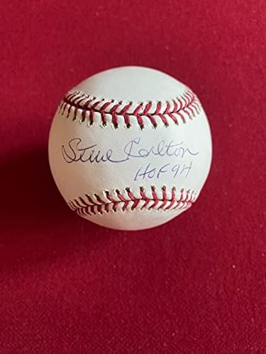 Стив Карлтън, с автограф (MLB) Официалният представител на бейзболния отбор HOF INS. (Редки) - Бейзболни топки с автографи