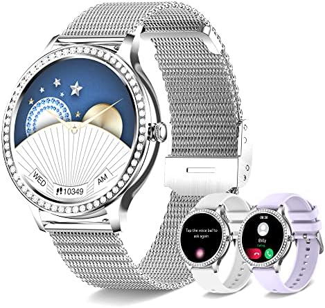 Умен часовник Iret за жени (Отговор /осъществяване на повикване), Умни часовници за Android телефони, iPhone, 1,32 Водоустойчив Умни