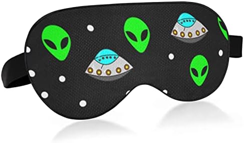 Унисекс Маска за сън, За очите Alien-UFO-Зелена Нощен Маска За Сън Удобна Маска за сън, За очите