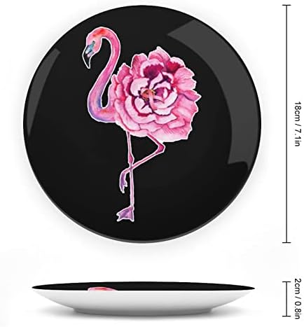 Сладък Фламинго Розовата Роза е Забавно Декоративна Чиния от Костен Порцелан Кръгли Керамични Плочи плавателни съдове с Поставка за Дисплей