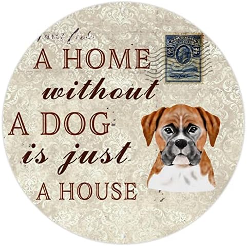 Забавна Метална Табела с Куче Къща Без Куче-това е просто Къща, Кръгла Табела с Отпечатъци от кучешки Лапи в селски стил, с Надпис Домашно