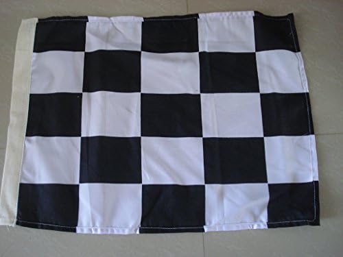 Месинг Благославя Кариран флаг - Флаг спортни състезания - Черно-бял - Памук - 22 X 27 (5036)